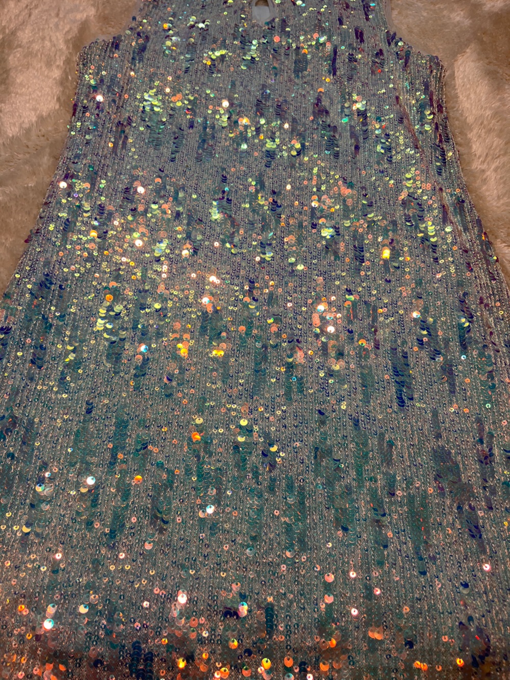 lilt Girls' Iridescent Sequin Shift Dress - Light Blue - Picture 3 of 4